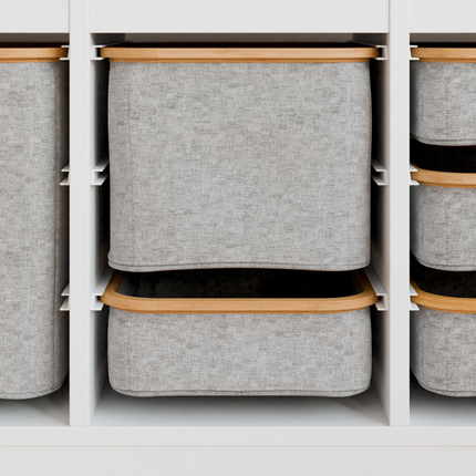 Box für Trofast Regal, Stoffbox mit Holzrahmen in versch. Größen, grau