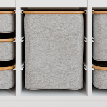 Box für Trofast Regal, Stoffbox mit Holzrahmen in versch. Größen, grau
