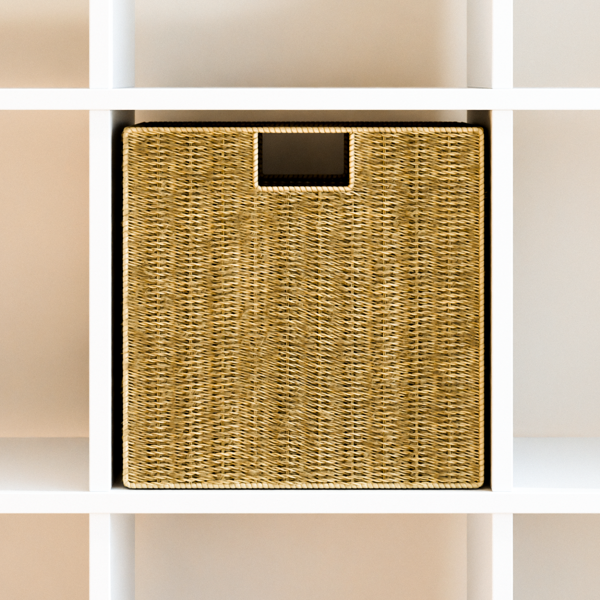 Korb für Kallax Regal aus Seegras 32 x 34,5 x 32cm, Flechtkorb Kallax Einsatz Clutter Cover