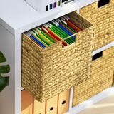 Kallax Korb aus Wasserhyazinthe für Hängeregister DIN A4, Flechtkorb für Hängemappen, 33 x 38 x 32cm Box Kiste Korb Clutter Cover