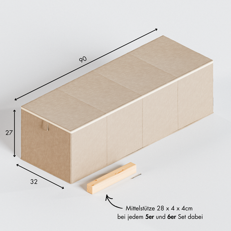 Box für IKEA Kura Bett, Unterbettkommode aus Cord Stoff, 90 x 32 x 27cm - Beige, Grün oder Rosa Box Kiste Korb Clutter Cover