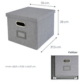Kallax Box für Hängeregister DIN A4, Stoffbox für Hängemappen, 33 x 37,5 x 28cm Kallax Einsatz Clutter Cover