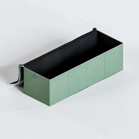 Box für IKEA Kura Bett, Unterbettkommode aus Cord Stoff, 90 x 32 x 27cm - Beige, Grün oder Rosa Box Kiste Korb Clutter Cover