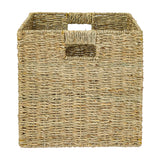 Korb für Kallax Regal aus Seegras 32 x 34,5 x 32cm, Flechtkorb Kallax Einsatz Clutter Cover