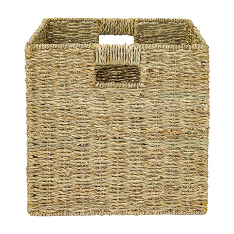 Korb für Kallax Regal aus Seegras 32 x 34,5 x 32cm, Flechtkorb Kallax Einsatz Clutter Cover