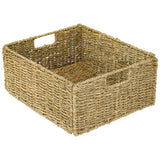 2er Set Korb aus Seegras 30 x 34 x 15cm für halbes Kallax Fach, Flechtkorb Kallax Einsatz Clutter Cover
