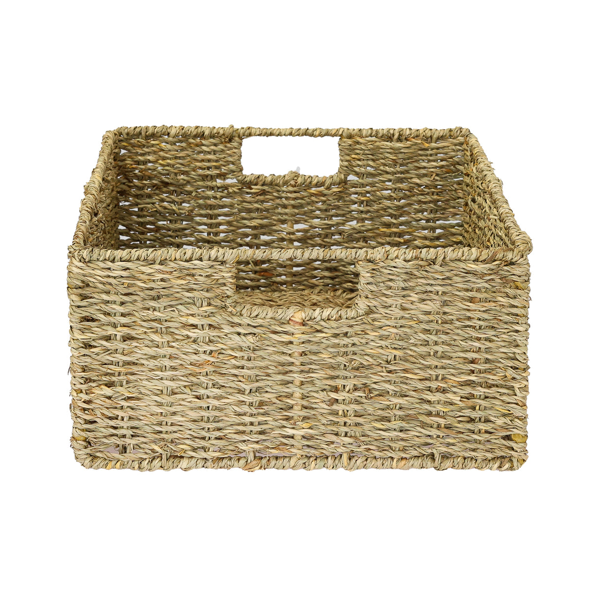 2er Set Korb aus Seegras 30 x 34 x 15cm für halbes Kallax Fach, Flechtkorb Kallax Einsatz Clutter Cover
