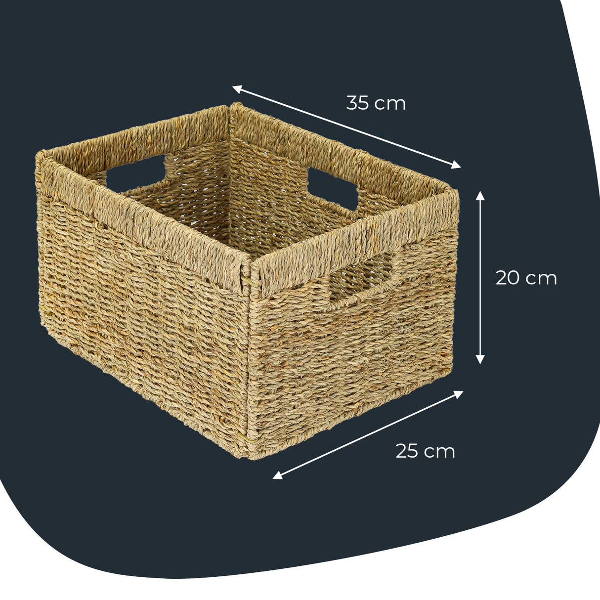 Billy Korb aus Seegras 35 x 25 x 20cm, geflochtener Aufbewahrungskorb Billy Einsatz Clutter Cover
