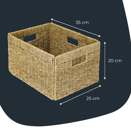 Billy Korb aus Seegras 35 x 25 x 20cm, geflochtener Aufbewahrungskorb Billy Einsatz Clutter Cover