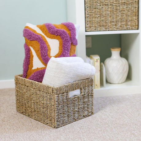 Billy Korb aus Seegras 35 x 25 x 20cm, geflochtener Aufbewahrungskorb Billy Einsatz Clutter Cover