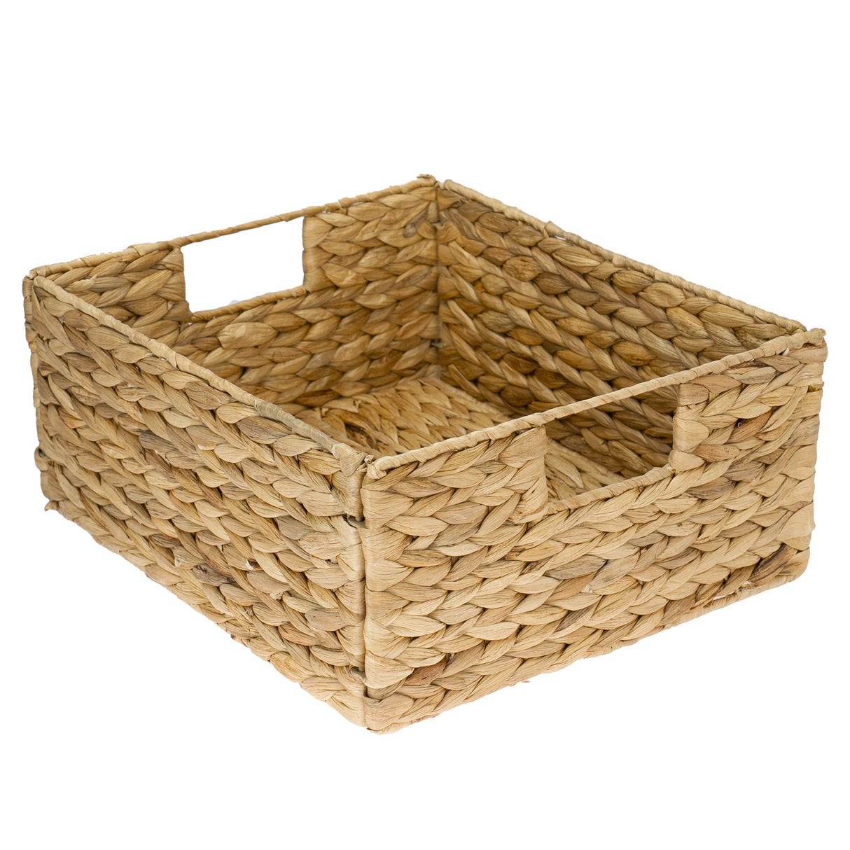 2er Set Korb aus Wasserhyazinthe 30 x 34 x 15cm für halbes Kallax Fach, Flechtkorb Kallax Einsatz Clutter Cover