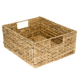 2er Set Korb aus Wasserhyazinthe 30 x 34 x 15cm für halbes Kallax Fach, Flechtkorb Kallax Einsatz Clutter Cover