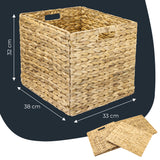 Kallax Korb aus Wasserhyazinthe für Hängeregister DIN A4, Flechtkorb für Hängemappen, 33 x 38 x 32cm Box Kiste Korb Clutter Cover