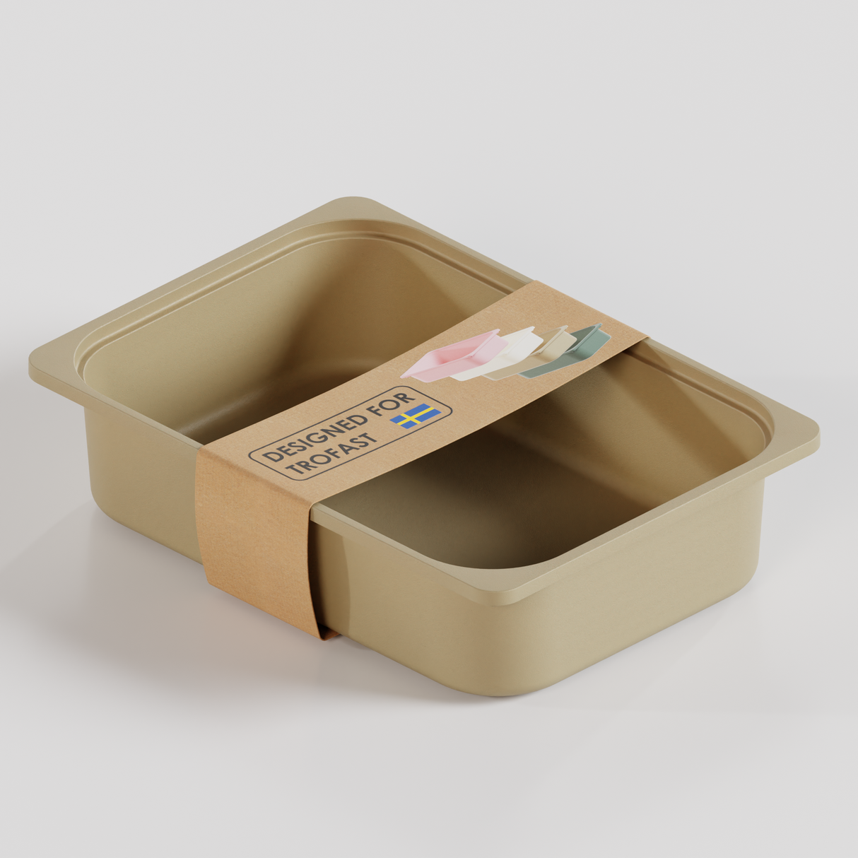 Box "TRÖVI" in Beige - 42 x 30 x 10cm, passend für Trofast Regale Trofast Box Clutter Cover