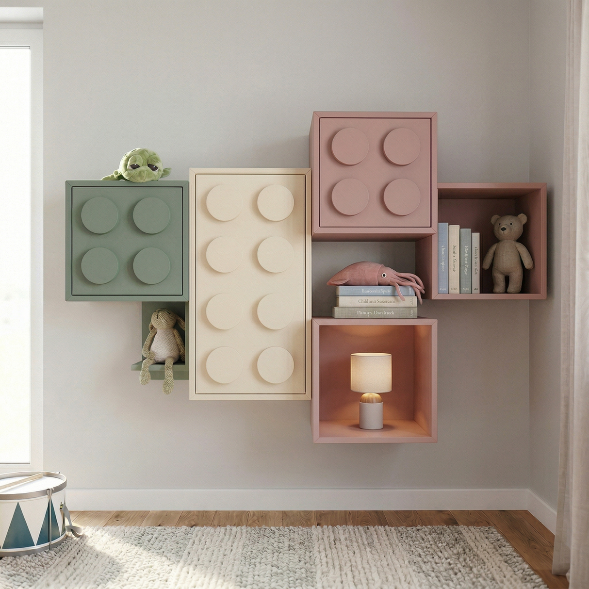 Holzscheiben für IKEA EKET Hack - Ø 10 x 2cm Scheiben aus Buche, Plättchen für Baustein Optik Schrankzubehör Clutter Cover