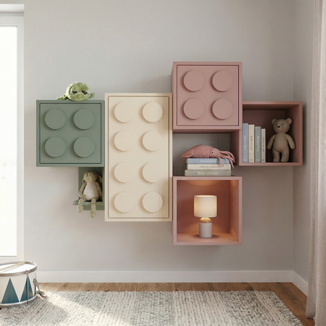 Holzscheiben für IKEA EKET Hack - Ø 10 x 2cm Scheiben aus Buche, Plättchen für Baustein Optik Schrankzubehör Clutter Cover