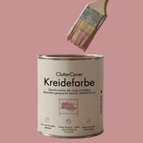 Möbelfarbe ohne Schleifen, 750ml Kreidefarbe ideal für IKEA Möbel, Kreidelack in Weiß, Beige, Rosa, Blau & Grün, für ca. 6m² Altrosa Möbelfarbe Clutter Cover