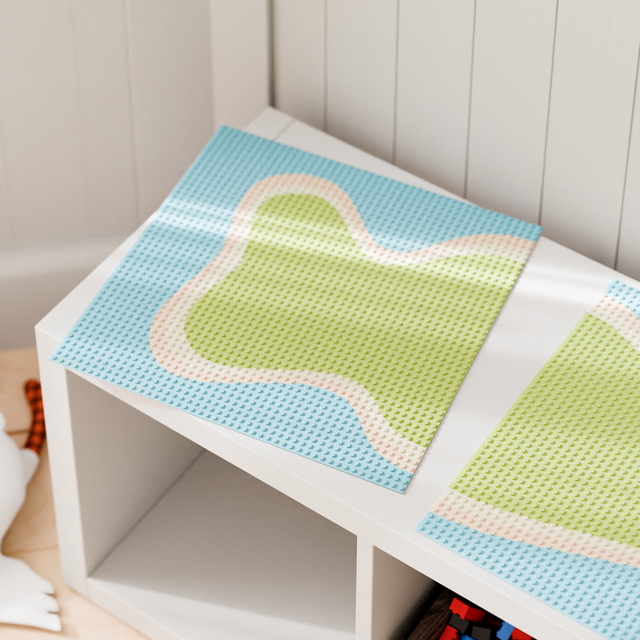 Bauplatte "Lillvik" für IKEA Kallax Regal kompatibel mit LEGO® Steinen, XXL Spieltisch Grundplatte zum Aufkleben Kallax Grundplatte für Klemmbausteine Clutter Cover