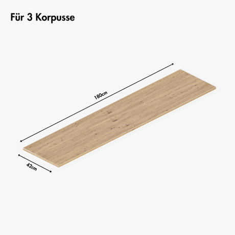 Holzplatte aus Eiche für Ikea Besta mit 3 Korpussen Deckplatte