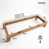 Untergestell für IKEA Kallax Regal 2er, 3er & 4er, Holz Gestell im Stil Eiche Möbelfüße Clutter Cover