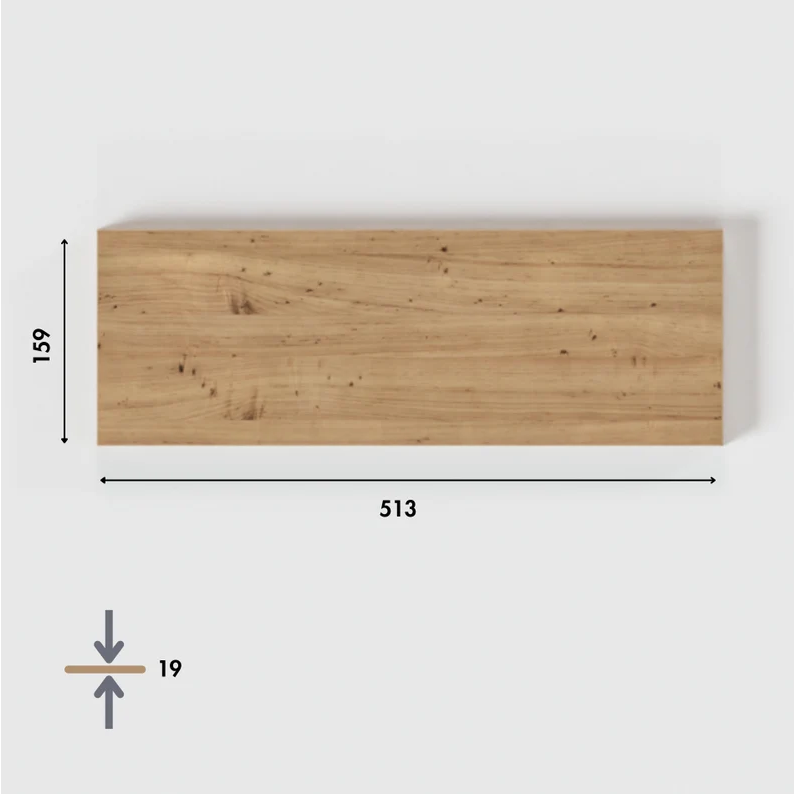 Holzplatte für 1 IKEA Trones Schuhschrank, Eiche - Deckplatte 51,3 x 15,9cm