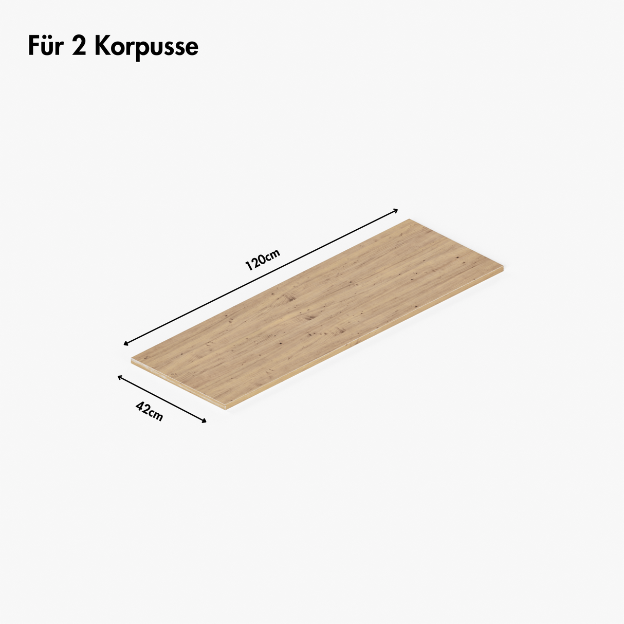 Holzplatte für IKEA Besta Regal, Eichen-Deckplatte für 2 oder 3 Korpusse