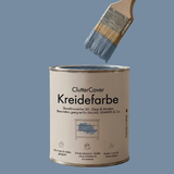 Möbelfarbe ohne Schleifen, 750ml Kreidefarbe ideal für IKEA Möbel, Kreidelack in Weiß, Beige, Rosa, Blau & Grün, für ca. 6m² Nebelblau Möbelfarbe Clutter Cover
