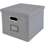 Kallax Box für Hängeregister DIN A4, Stoffbox für Hängemappen, 33 x 37,5 x 28cm Grau Kallax Einsatz Clutter Cover