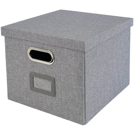 Kallax Box für Hängeregister DIN A4, Stoffbox für Hängemappen, 33 x 37,5 x 28cm Grau Kallax Einsatz Clutter Cover