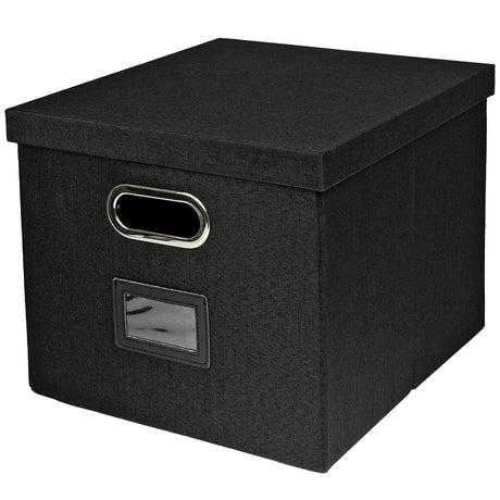 Kallax Box für Hängeregister DIN A4, Stoffbox für Hängemappen, 33 x 37,5 x 28cm Schwarz Kallax Einsatz Clutter Cover