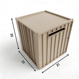 Kallax Klappbox mit Deckel, Braun & Grau, Box 31 x 31 x 32cm Box Kiste Korb Clutter Cover