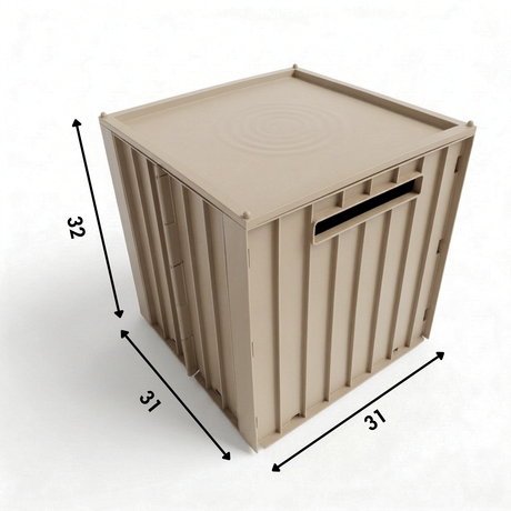 Kallax Klappbox mit Deckel, Braun & Grau, Box 31 x 31 x 32cm Box Kiste Korb Clutter Cover