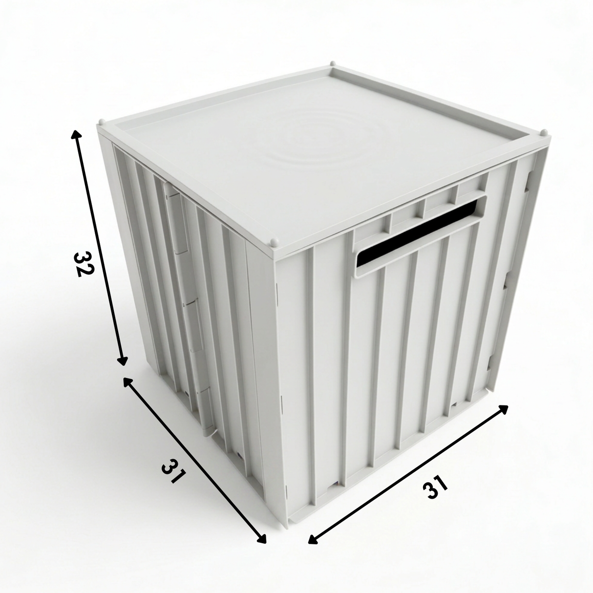 Kallax Klappbox mit Deckel, Braun & Grau, Box 31 x 31 x 32cm Box Kiste Korb Clutter Cover