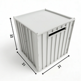 Kallax Klappbox mit Deckel, Braun & Grau, Box 31 x 31 x 32cm Box Kiste Korb Clutter Cover