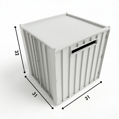 Kallax Klappbox mit Deckel, Braun & Grau, Box 31 x 31 x 32cm Box Kiste Korb Clutter Cover