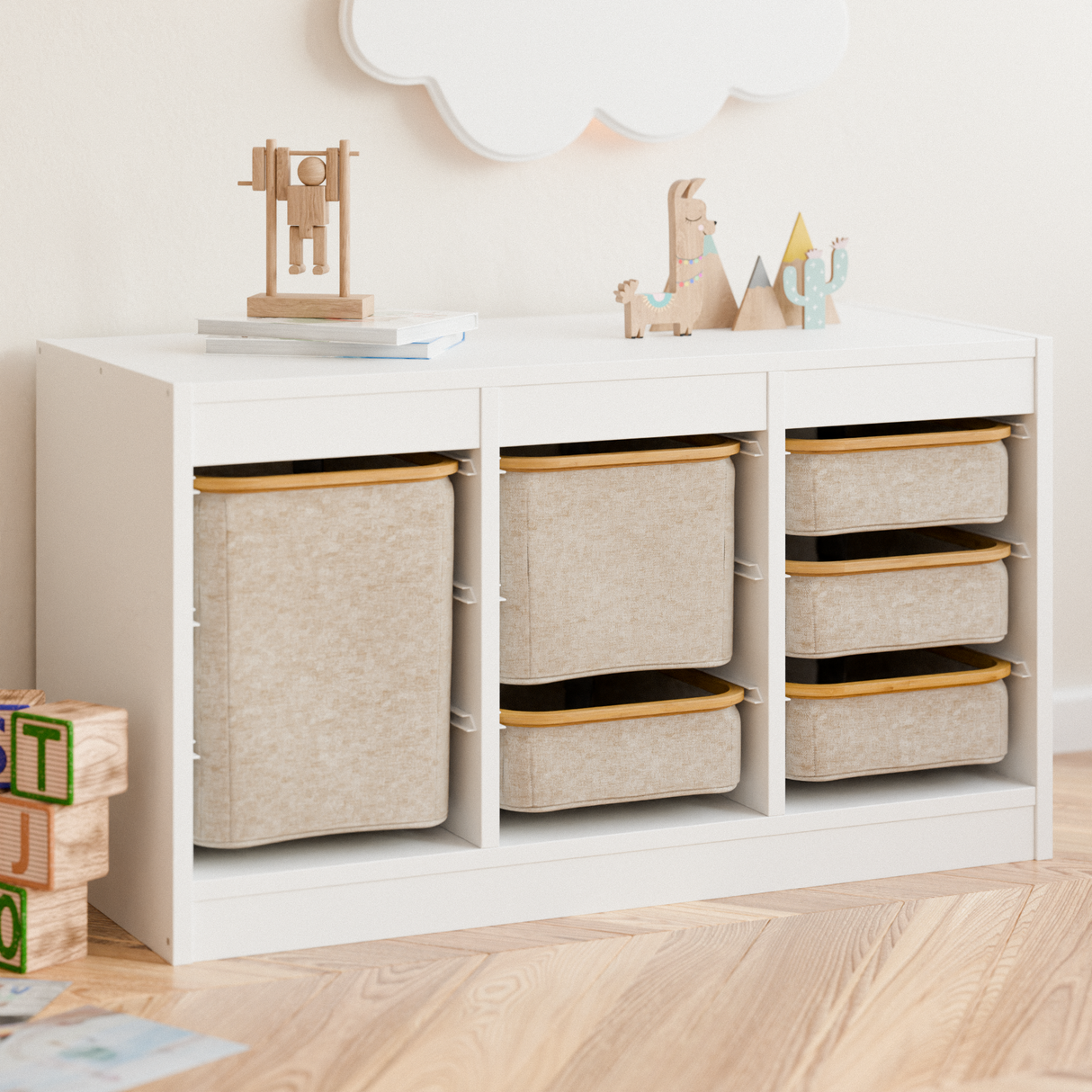 Box für IKEA Trofast Regal in Beige - verschiedene Größen Trofast Box Clutter Cover