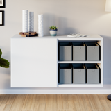 Box für IKEA BESTA Regal, 35 x 17 x 20cm, faltbare Aufbewahrungsbox aus Stoff - Clutter Cover