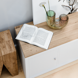 Holzplatte für 3er IKEA Kallax Regal, Eiche - Deckplatte 111,5 x 39cm Holzplatte Clutter Cover