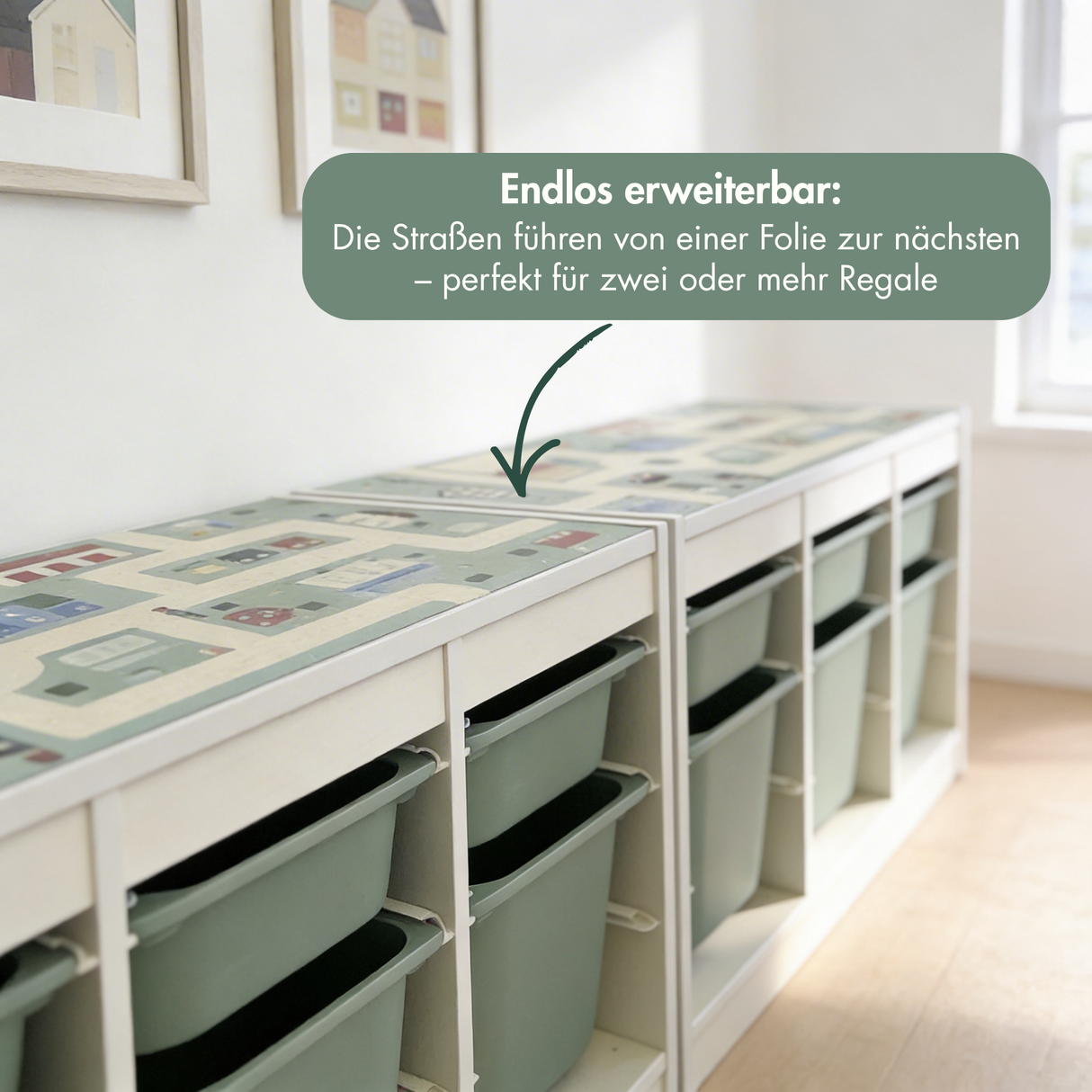 Spielfolie für IKEA Trofast Regal, PVC-freie Klebefolie Möbelfolie Clutter Cover