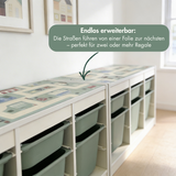 Spielfolie für IKEA Trofast Regal, PVC-freie Klebefolie Möbelfolie Clutter Cover