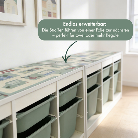 Spielfolie für IKEA Trofast Regal, PVC-freie Klebefolie Möbelfolie Clutter Cover