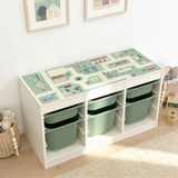 Spielfolie für IKEA Trofast Regal, PVC-freie Klebefolie Möbelfolie Clutter Cover