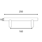 Griffe für Brimnes Kleiderschrank Relinggriff Schwarz Lochabstand 160mm - Clutter Cover