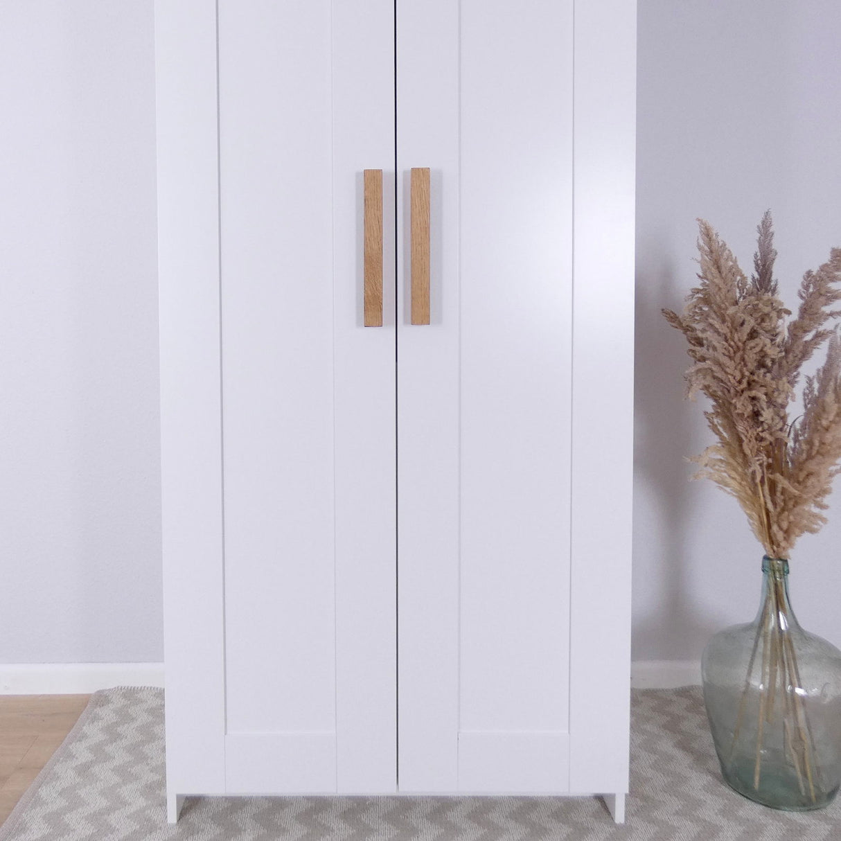 Griffe für Ikea Brimnes Kleiderschrank aus Eichen-Holz Lochabstand 160mm - Clutter Cover