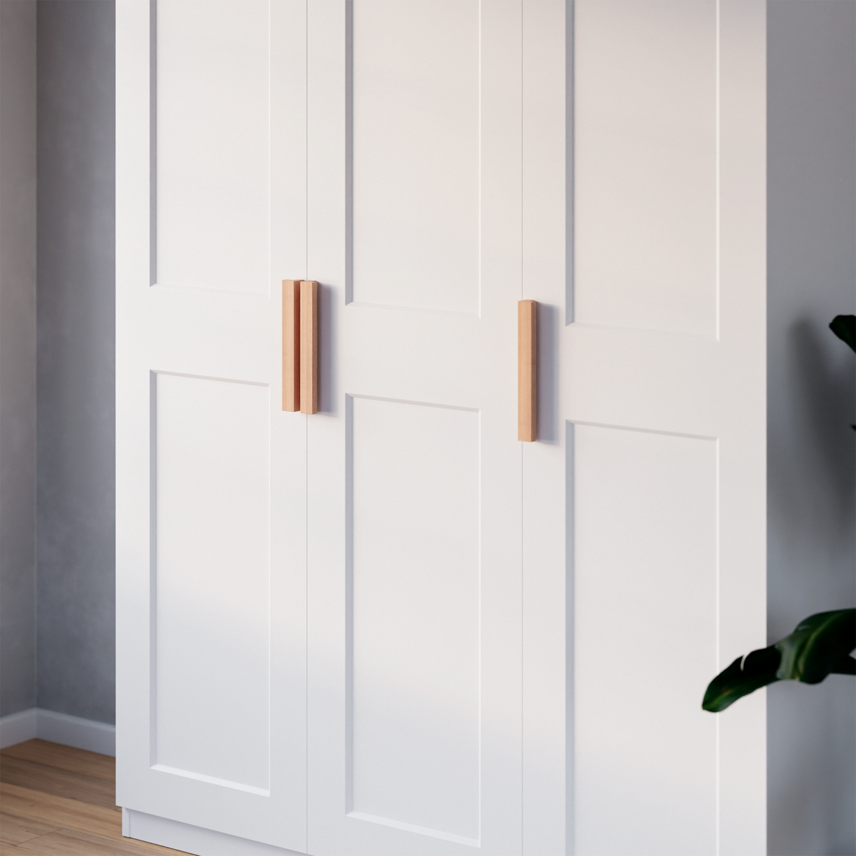 Griffe für PAX Türen, Holzgriffe aus Eiche für IKEA Kleiderschrank - Inkl. Schablone & Bohrer - Clutter Cover