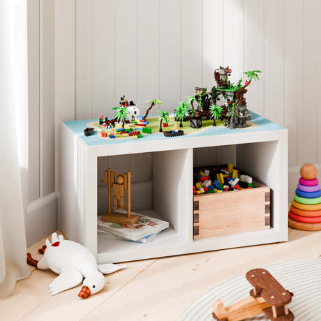 Bauplatte "Lillvik" für IKEA Kallax Regal kompatibel mit LEGO® Steinen, XXL Spieltisch Grundplatte zum Aufkleben Kallax Grundplatte für Klemmbausteine Clutter Cover