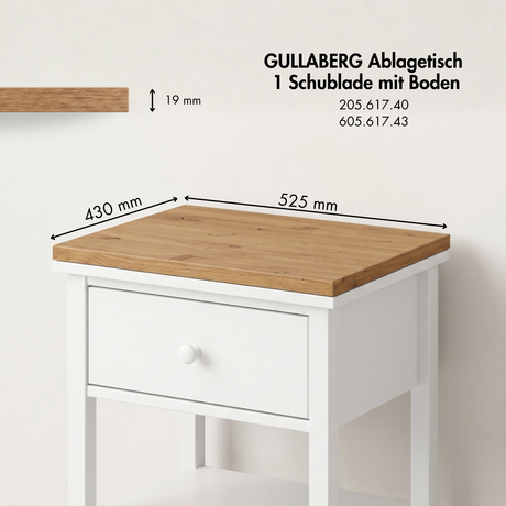Holzplatte für IKEA Gullaberg Ablagetisch 53 x 43 cm, Deckplatte Stil Artisan Eiche Holzplatte Clutter Cover