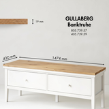 Holzplatte für IKEA Gullaberg Banktruhe 148 x 43cm im Stil Artisan Eiche Holzplatte Clutter Cover