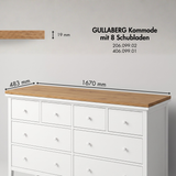 Holzplatte für IKEA Gullaberg Kommode 168 x 48cm im Stil Artisan Eiche Holzplatte Clutter Cover