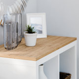 Holzplatte für 2er IKEA Kallax Regal, Eiche - Deckplatte 76 x 39cm Holzplatte Clutter Cover